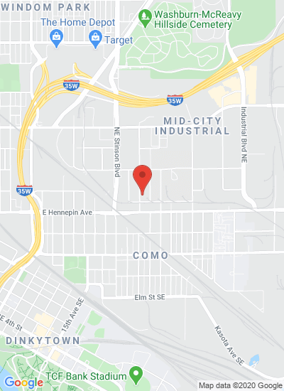 Map showing Minneapolis,, United States