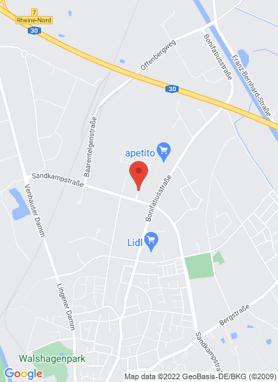 Map showing Rheine, Germany