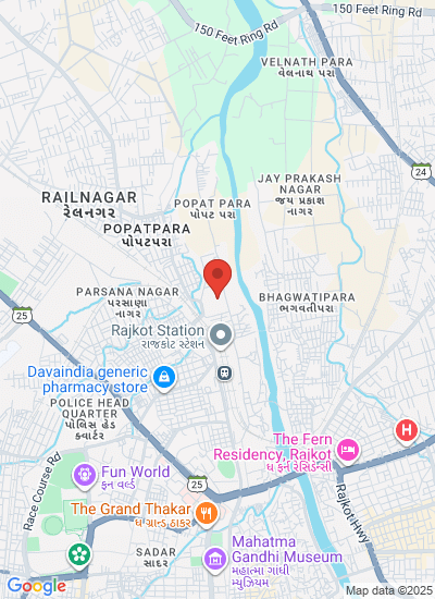 Map showing Rajkot, India
