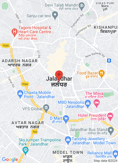 Map showing Jalandhar, India