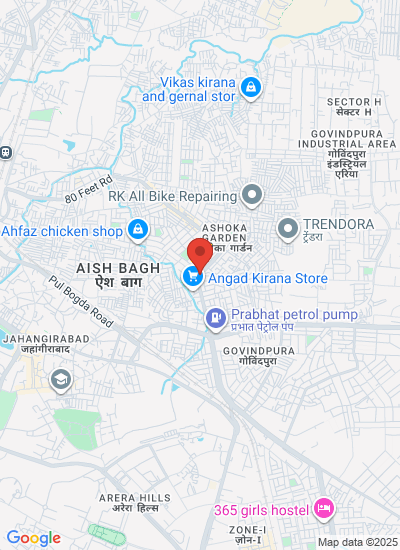 Map showing Bhopal, India