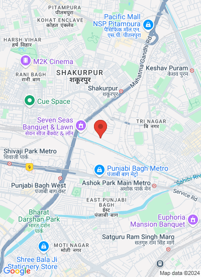 Map showing New Delhi, India