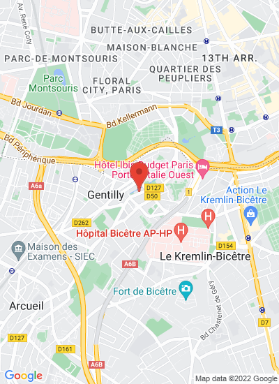 Map showing Gentilly, France