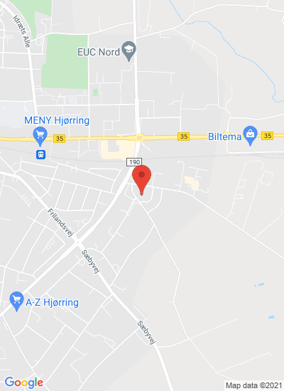 Map showing Hjoerring, Denmark