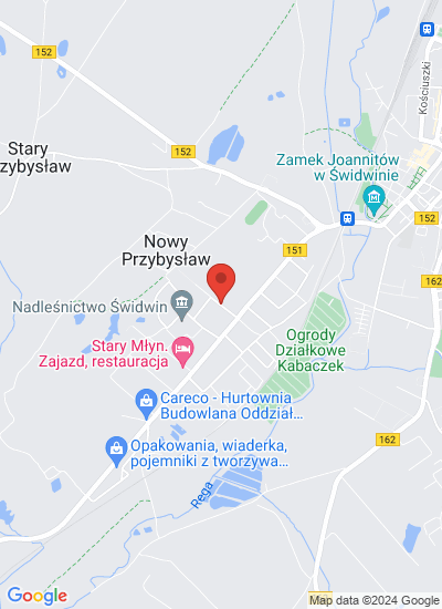 Map showing Świdwin, Poland