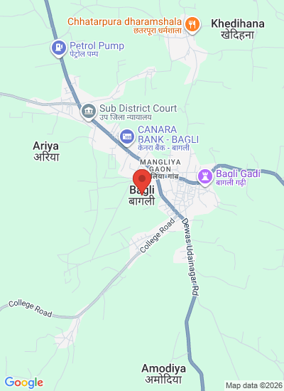 Map showing Dewas, India