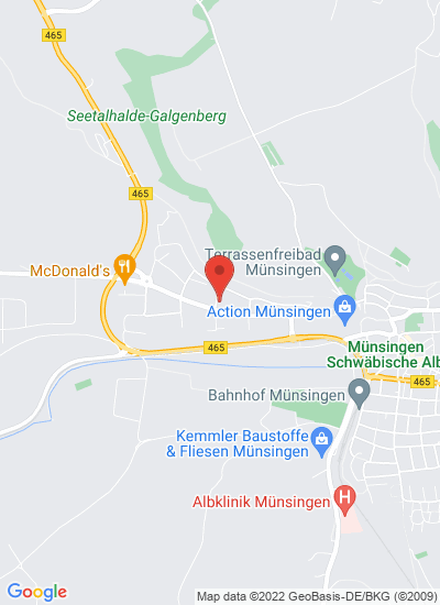 Map showing Münsingen, Germany