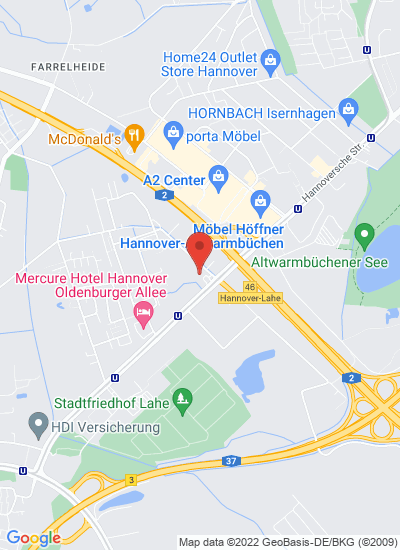 Map showing Hanover, Germany