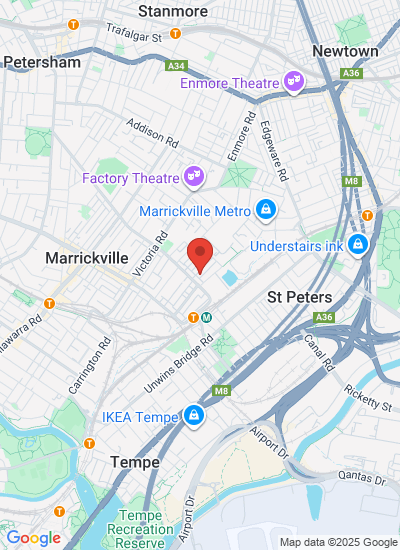 Map showing Marrickville, Australia