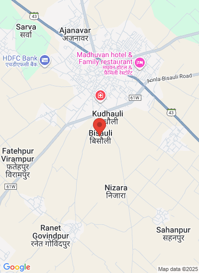 Map showing Budaun, India