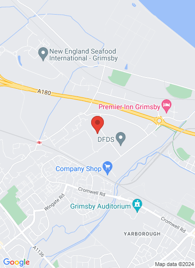 Map showing Grimsby, United Kingdom
