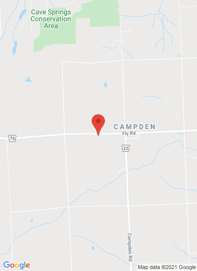 Map showing Campden, Canada
