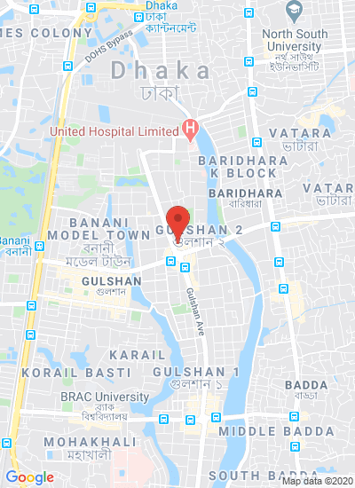 Map showing Dhaka, Bangladesh