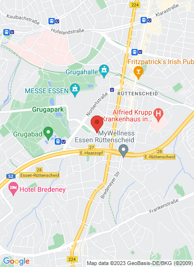 Map showing Essen, Germany