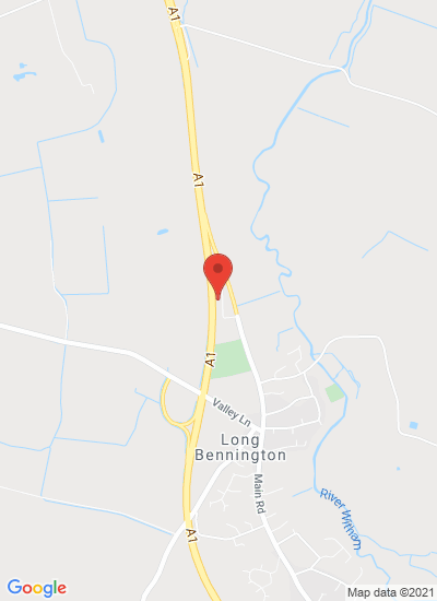 Map showing Long Bennington, United Kingdom