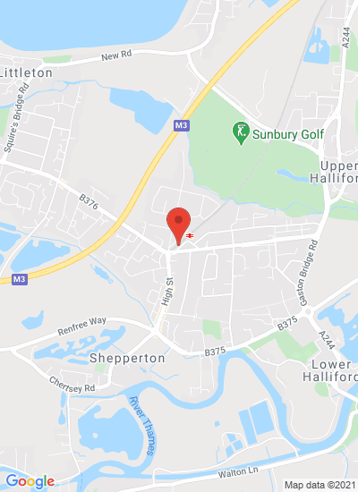 Map showing Shepperton, United Kingdom