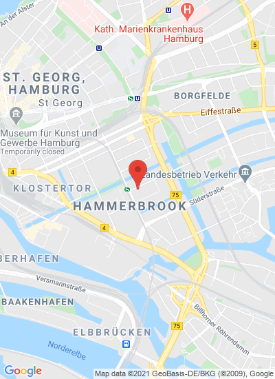 Map showing Hamburg, Germany