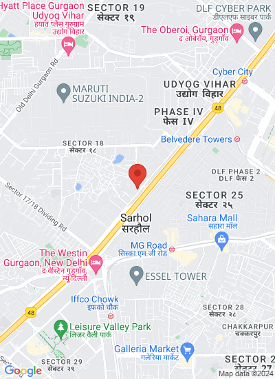 Map showing Gurugram, India