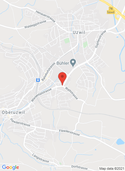 Map showing Uzwil, Switzerland