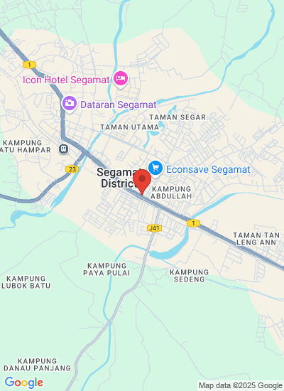 Map showing Segamat, Malaysia