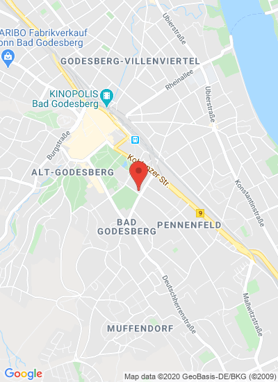 Map showing Bonn, Germany