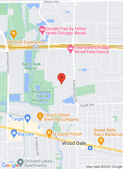 Map showing Wood Dale, United States