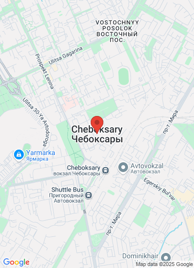 Map showing Cheboksary, Russia