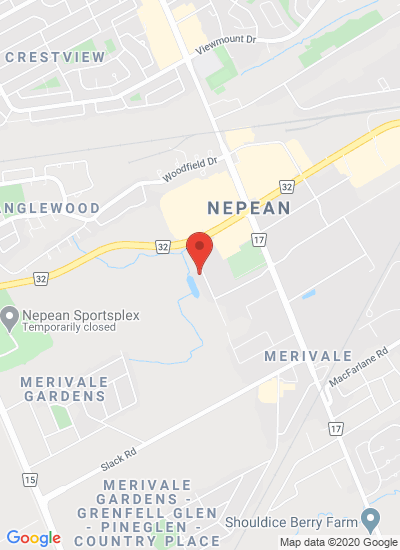 Map showing Ottawa, Canada