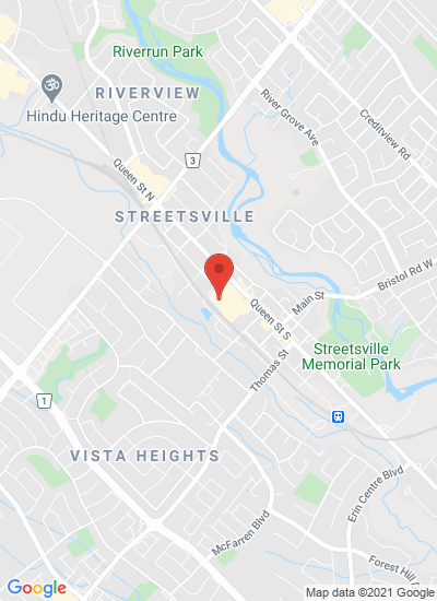 Map showing Mississauga, Canada