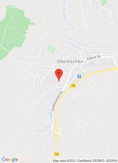 Map showing Oberkochen, Germany