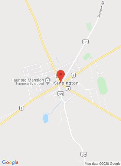Map showing Kensington, Canada