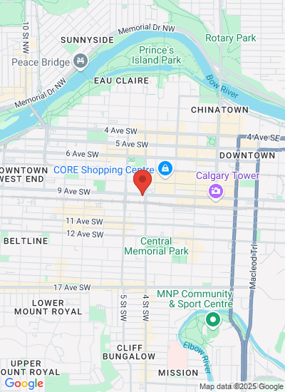 Map showing Calgary, Canada
