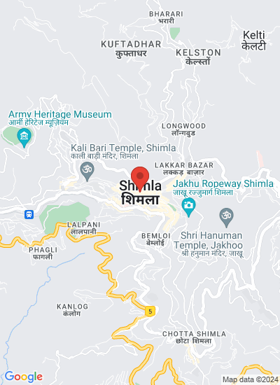 Map showing Shimla, India
