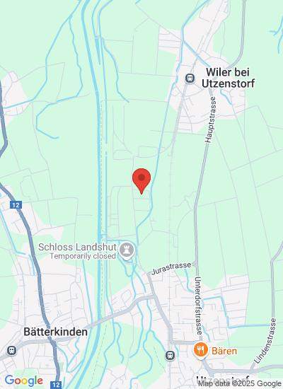 Map showing Utzenstorf, Switzerland