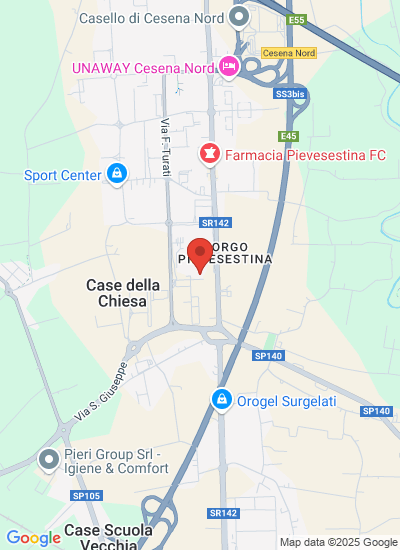 Map showing Cesena, Italy