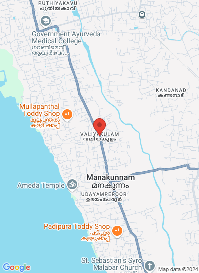 Map showing Thrippunithura, India