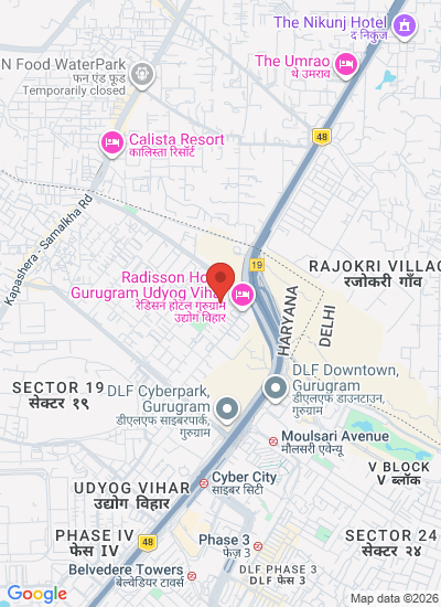 Map showing Gurugram, India
