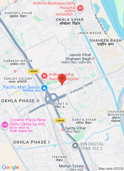 Map showing New Delhi, India