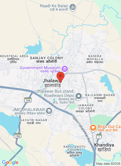 Map showing Jhalawar, India