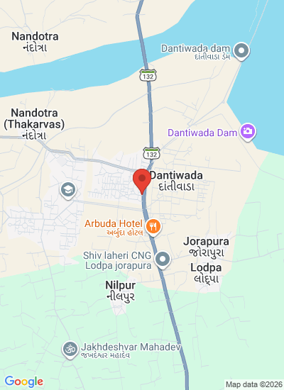 Map showing Dantidwada Palanpur, India