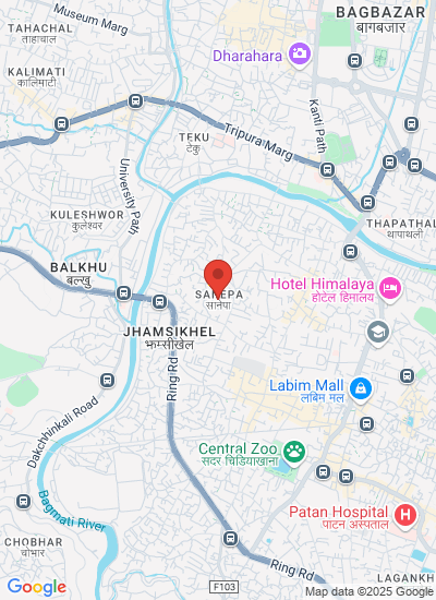 Map showing Lalitpur, Nepal