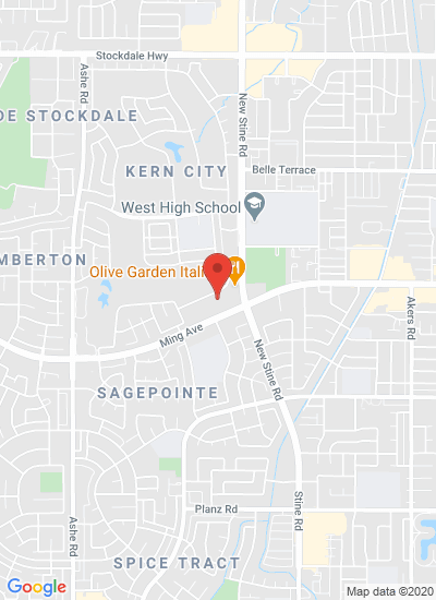 Map showing Bakersfield, United States