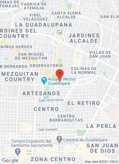 Map showing Normal Guadalajara, Mexico