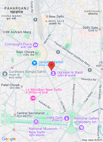 Map showing Delhi, India