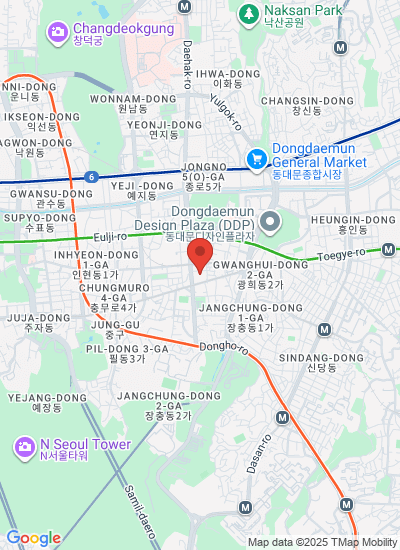 Map showing Jung-gu, South Korea