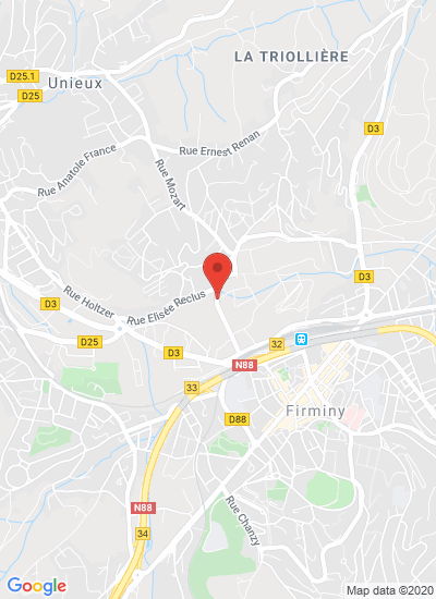 Map showing Firminy, France
