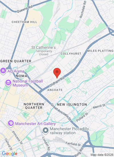 Map showing Manchester, United Kingdom