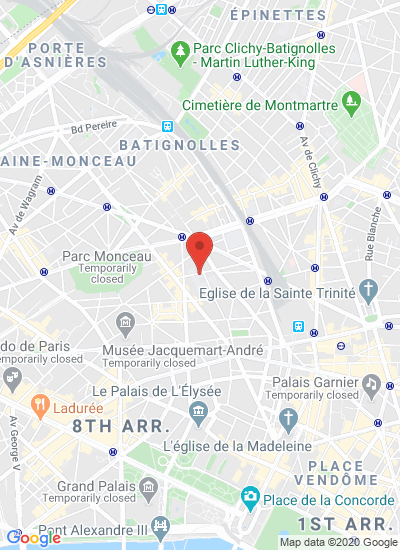 Map showing Paris, France