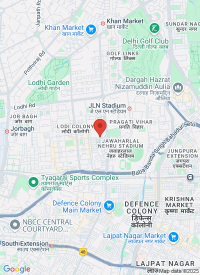 Map showing New Delhi, India