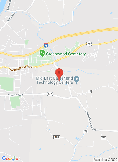 Map showing Zanesville, United States